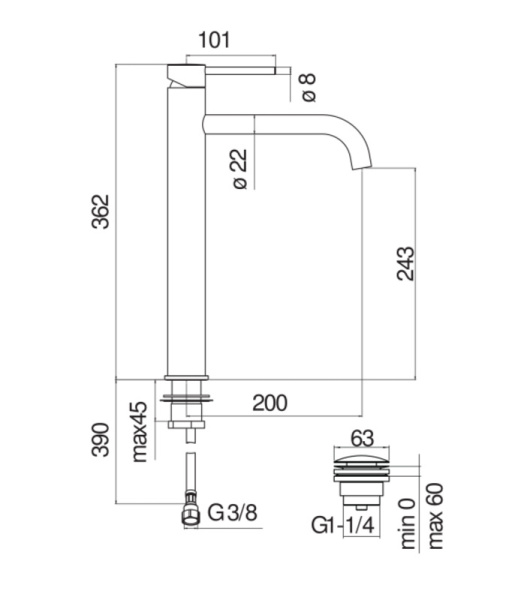 Смеситель для раковины Nobili Live LV00128/2WM